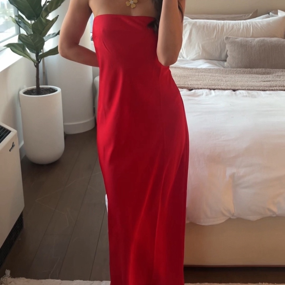 NWT J.Crew Collection Gwyneth slipdress in luster charmeuse, Red 16 - Picture 1 of 8